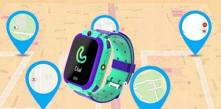 Zegarek dziecięcy / MK-Tech / GPS / smartwatch / lokalizator / fioletowy