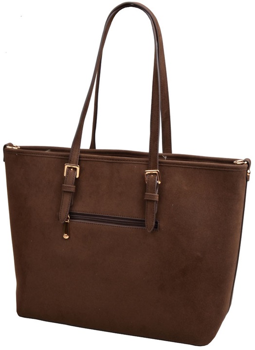FLORA&CO PARIS TOREBKA damska SHOPPER A4 CASUAL ZAMSZ czekolada