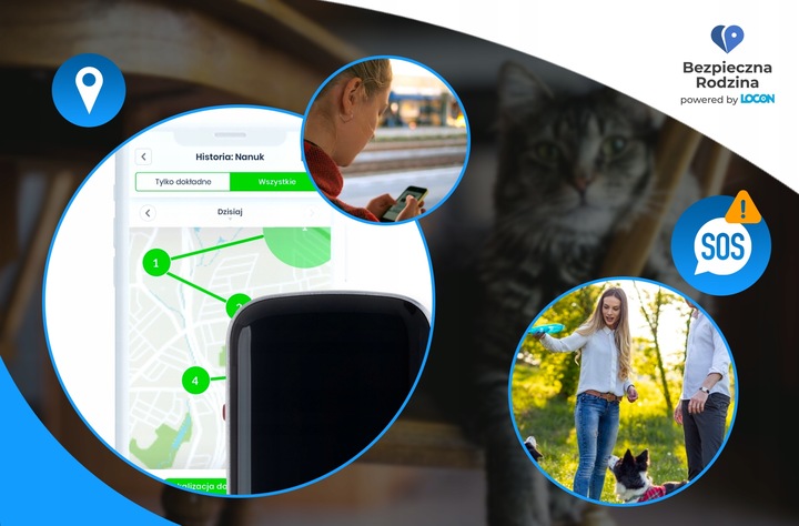 Bezpieczne Zwierzę LOKALIZATOR GPS DLA PSA KOTA APLIKACJA 1 miesiąc