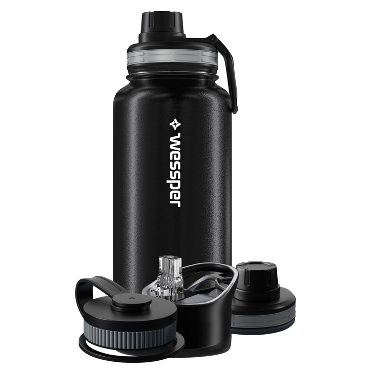 BUTELKA TERMICZNA WESSPER KUBEK TERMICZNY ZE SŁOMKĄ STAL NIERDZEWNA 1000 ml