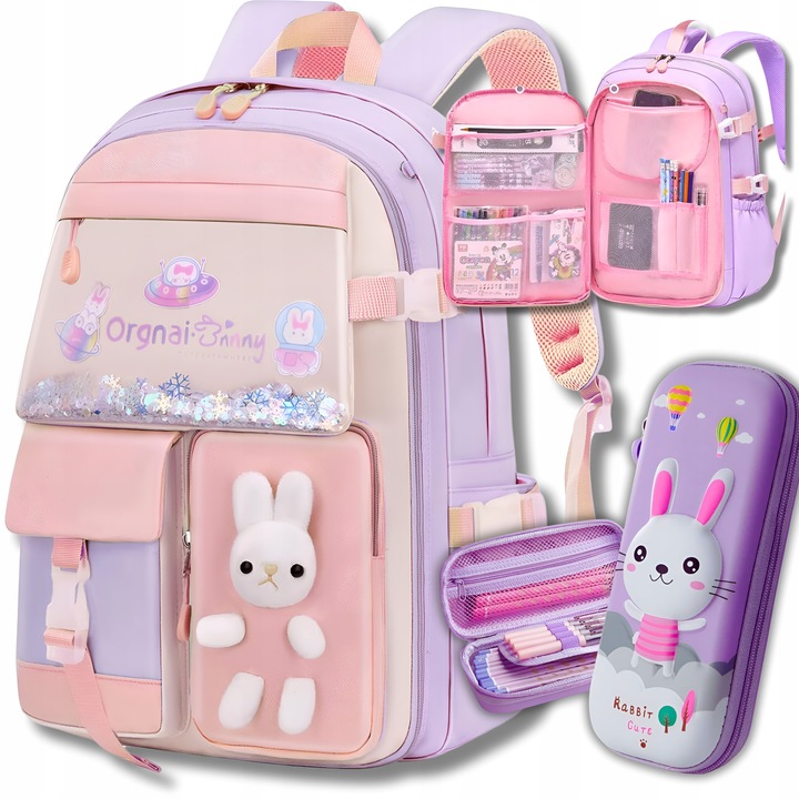 PLECAK SZKOLNY TORNISTER PIÓRNIK KRÓLIK ZAJĄC DLA 3D BF 180 klasa 1-3