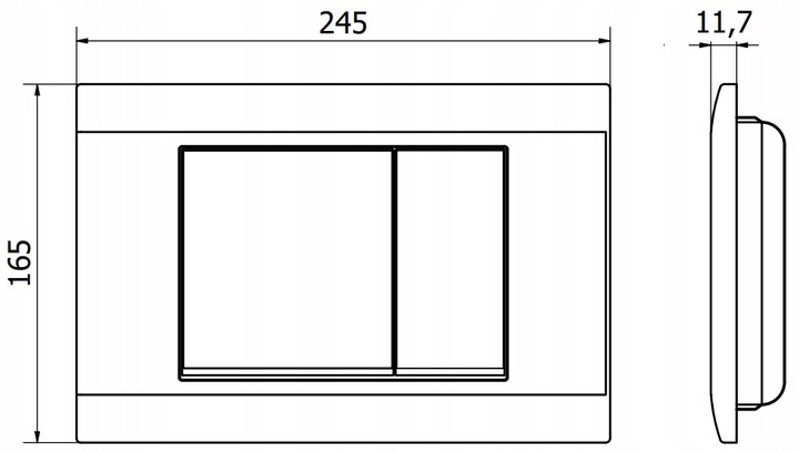 PRZYCISK WC NAPO 01 do GEBERIT UP100 CZARNY