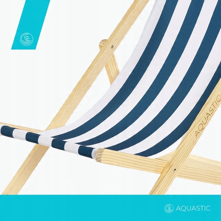 Leżak plażowy AQUASTIC Sunlito granatowy OS rozkładany Lekki 101x57x71 cm