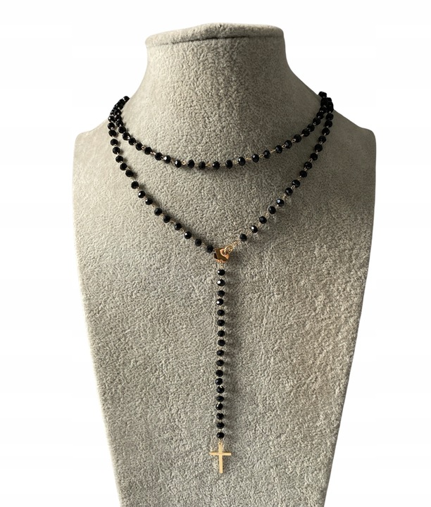 619 Różaniec naszyjnik Blueberry KONICZYNKI Stal