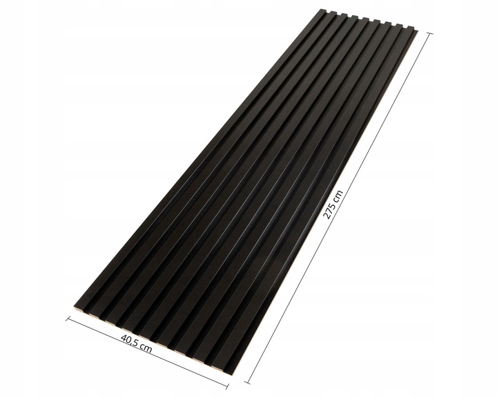 Lamele ścienne na płycie HDF - 275 cm x 40,5 cm - CZARNY 905