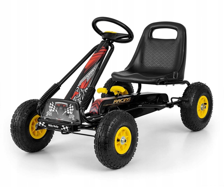 Milly Mally Gokart na pedały Thor Black Sportowy Design Wysoka Jakość