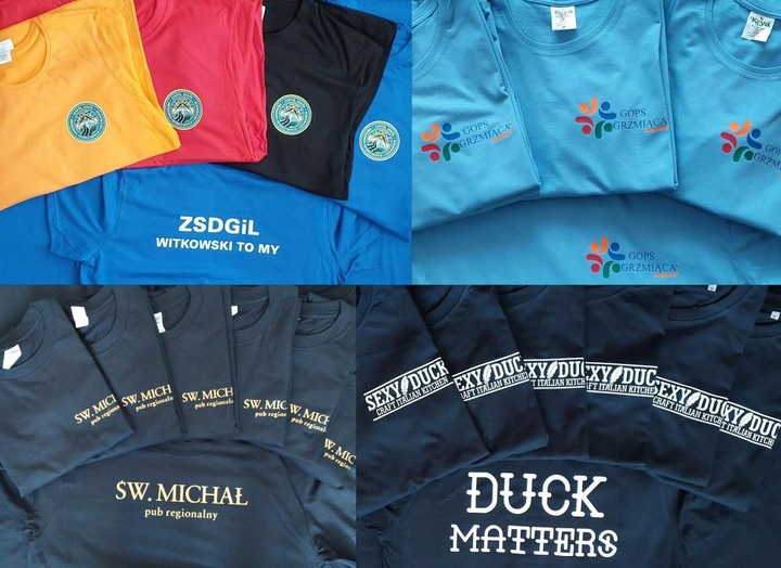 T-shirt Koszulka podkoszulek z własnym nadrukiem napisem logo grafiką tekst