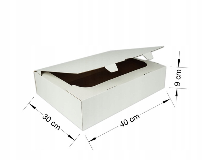 Tacka na CIASTO biała 40x30x9 cm tekturowa karton pudełko na TORT CIASTKA