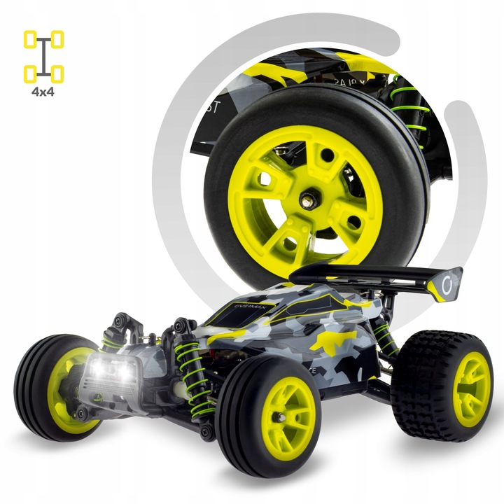 Auto Zdalnie Sterowane RC 1:18 DUŻE TERENOWE 4x4 30 min 850mAh x2 PROMOCJA
