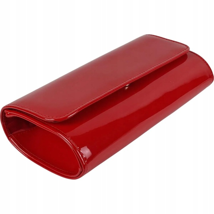Torebka kopertówka wizytowa wieczorowa czerwona lakierowana