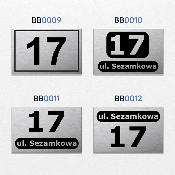 NUMER DOMU 32x21cm TABLICZKA ADRESOWA Z NUMEREM DOMU NUMER NA DOM SREBRNA