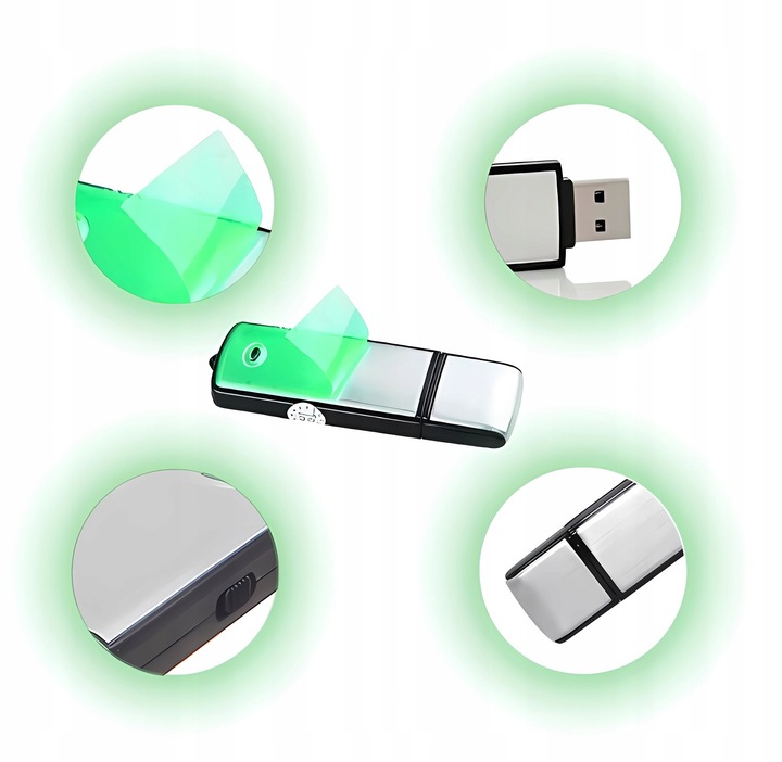MINI DYKTAFON SZPIEGOWSKI PODSŁUCH PENDRIVE DYSKRETNY REJESTRATOR USB 2w1