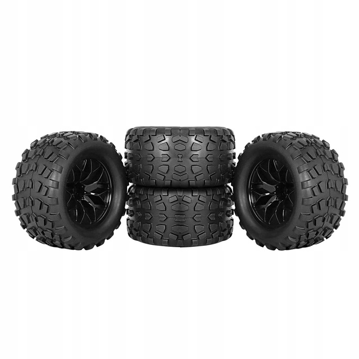 4x Koła i opony RC Dia 12.8cm 12mm Hex 1/10 Opony z kołem obręczy koła