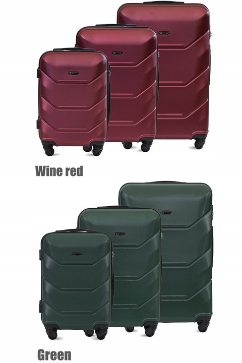 ZESTAW KOMPLET WALIZEK ABS 3IN1 MOCNA TWARDA BLOOM 15 KOLORÓW