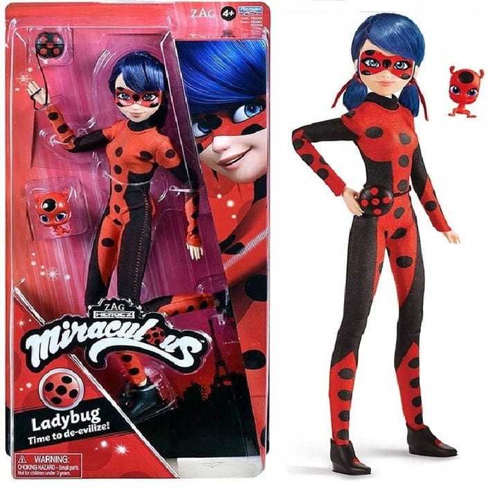 MIRACULOUS BIEDRONKA I CZARNY KOT TIKKI lalka, figurka, ORYGINAŁ 50006