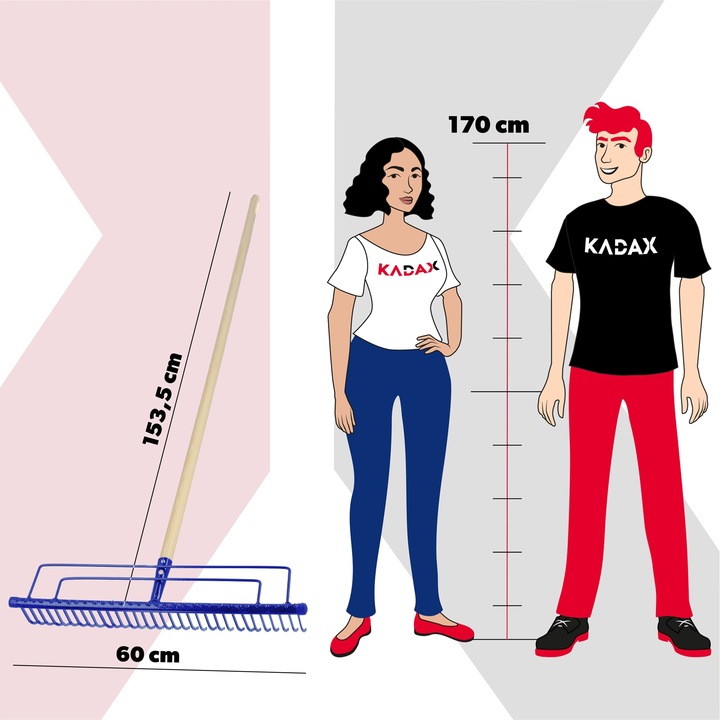 GRABIE METALOWE DO LIŚCI TRAWY OGRODOWE 165cm WZMOCNIONE 32 ZĘBNE TRZONEK