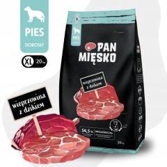 Pan Mięsko Karma sucha dla psa WIEPRZOWINA z DZIKEM chrupki XL 20kg