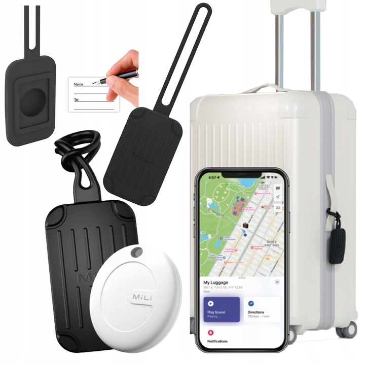 Lokalizator GPS MILI adresówka identyfikator do bagażu MiTag APPLE IOS