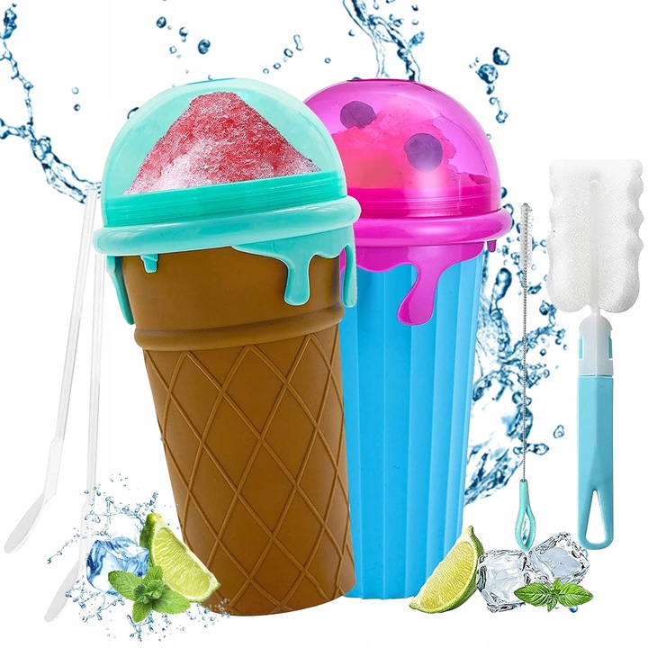 2X kubek Do Robienia Lodów Slushy na prezent 500ml