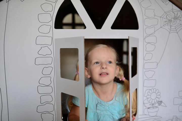 DOMEK Z TEKTURY tekturowy do malowania kartonowy