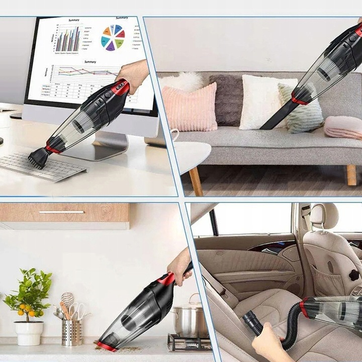 ODKURZACZ PODRĘCZNY BEZPRZEWODOWY MOCNY DO AUTA SAMOCHODOWY 120 W 7200 PA