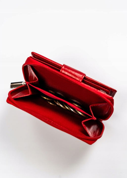 Portfel damski STOP RFID z mocnej skóry naturalnej mały pojemny ROVICKY