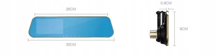 WIDEOREJESTRATOR LUSTERKO KAMERA SAMOCHODOWA COFANIA PRZÓD TYŁ MENU PL