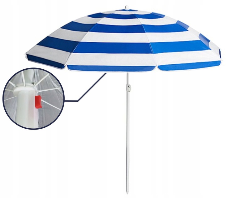 Wytrzymały STALOWY Parasol ogrodowy PLAŻOWY Kempingowy 1,5 m CAPTAIN MIKE