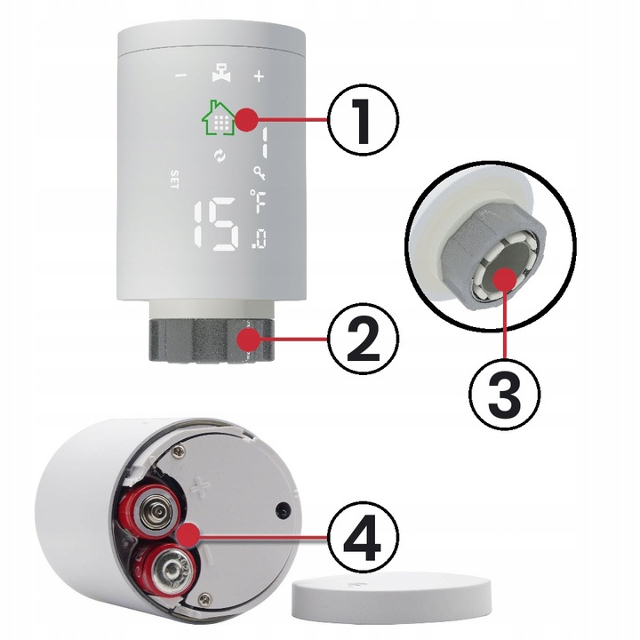 Głowica Termostatyczna Grzejnika Termostat Sterownik SMART Zigbee 3.0 Tuya