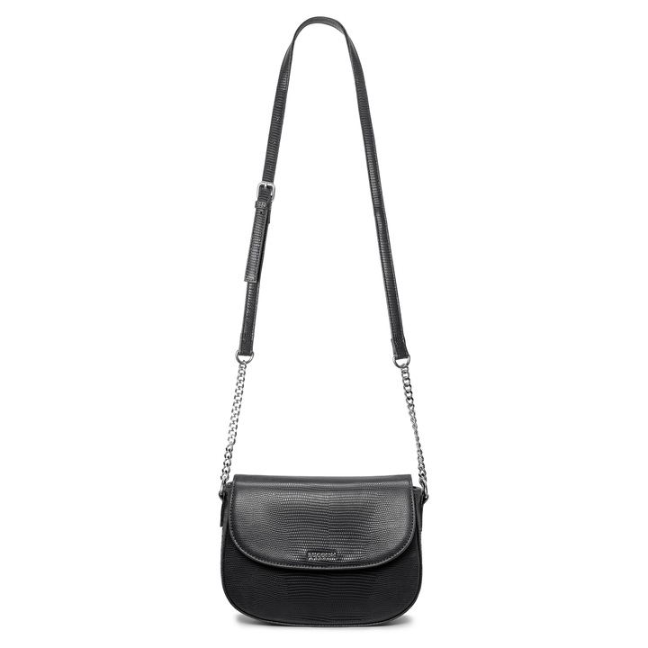 Torebka Damska Crossbody Listonoszka PUCCINI Z Łańcuszkiem Czarna BML057M-1