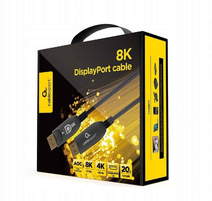 KABEL DISPLAYPORT AOC Optyczny Przewód do Transmisji PREMIUM 8K 60Hz 20M