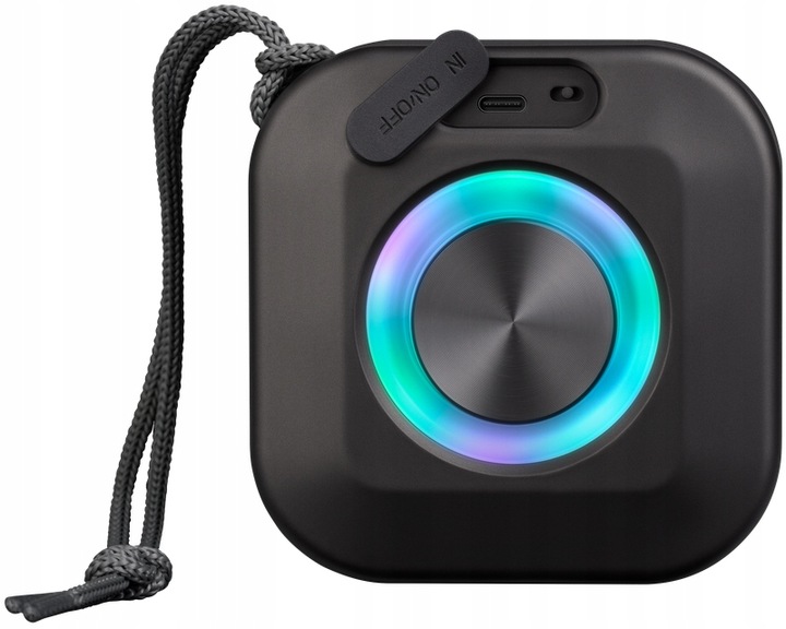 Przenośny Zewnętrzny Głośnik Bluetooth 5.3 LED Mobilny Bezprzewodowy USB-C