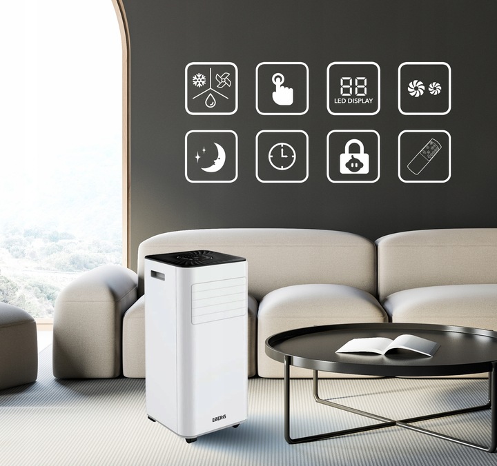 Klimatyzator przenośny MIRU PRO 2,6kW osuszacz 24l/24h WiFi + ClimaLock