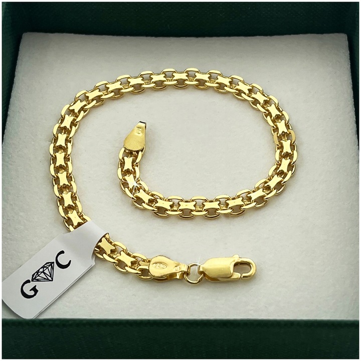 ZŁOTY ŁAŃCUSZEK Z MEDALIKIEM, SREBRO 925/585, DLA CHŁOPCA NA KOMUNIĘ+GRAWER