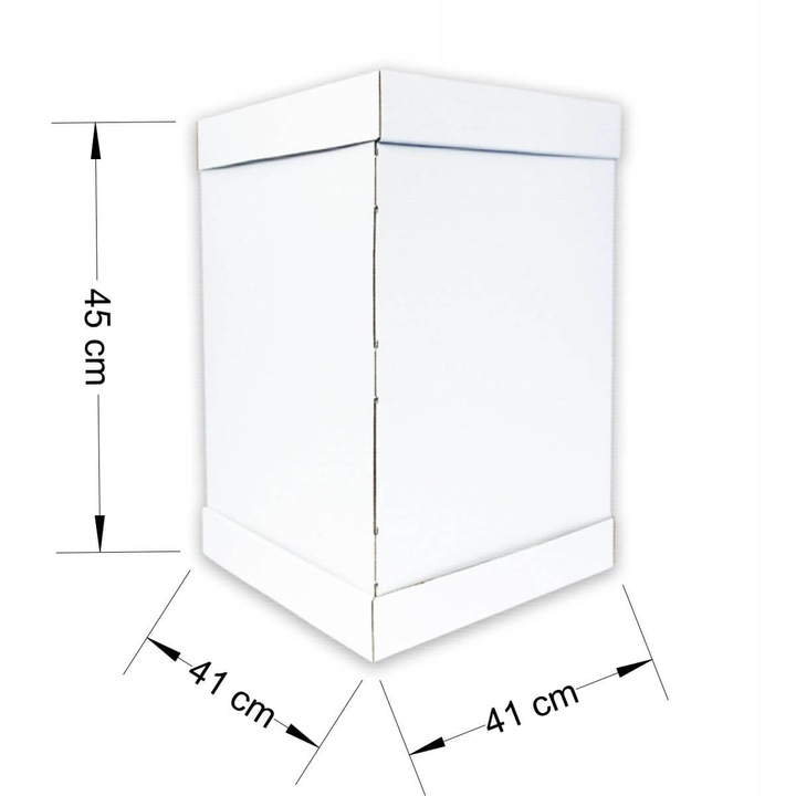 Karton pudełko na wysoki tort pietrowy 41x41x45 cm białe MOCNE OPAKOWANIE