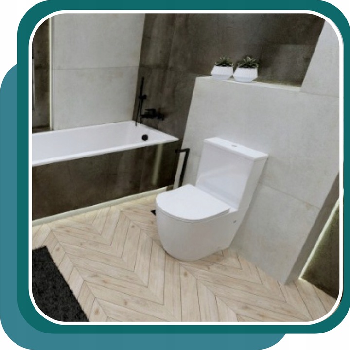 KOMPAKT WC NAUTILIUS LAVITA BEZRANTOWHY BIAŁY WYPINANA DESKA WOLNOOPADAJĄCA