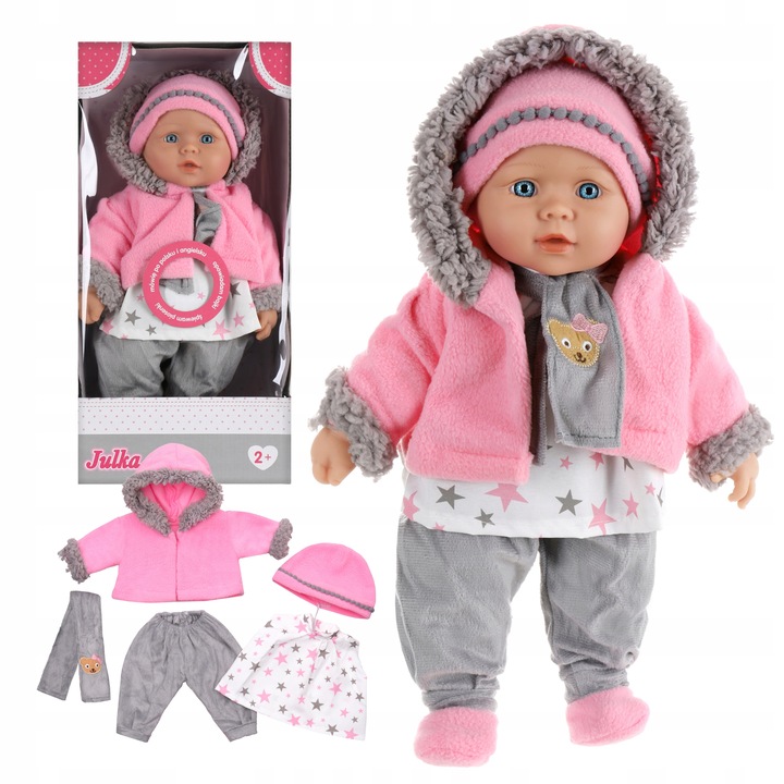 Julka Lalka bobas duża jak żywa Smily Play uczy śpiewa opowiada PL/ENG 41cm