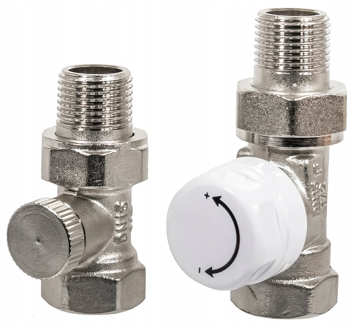 ZESTAW TERMOSTATYCZNY PROSTY ZAWÓR ZASILAJĄCY POWROTNY GŁOWICA DO GRZEJNIKA