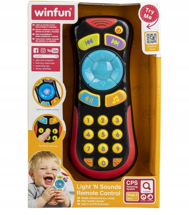 SMILY PLAY Edukacyjny interaktywny pilot TV czarny