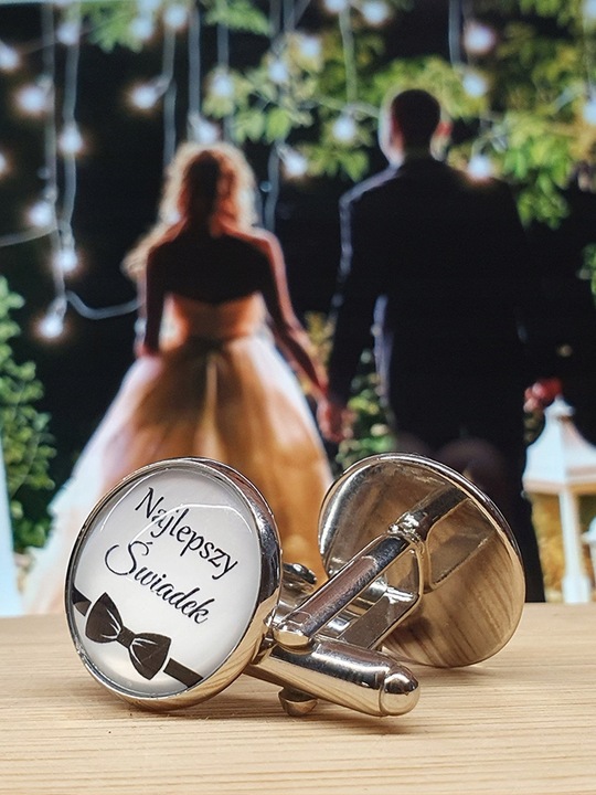 FINIA Spinki do Mankietów do z Datą Ślubu dla Pana Młodego Ślub Data