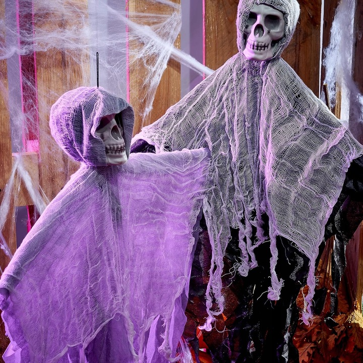 DEKORACJA HALLOWEN WISZĄCE SZKIELETY DŁUGIE 90CM ZESTAW 3 SZTUKI