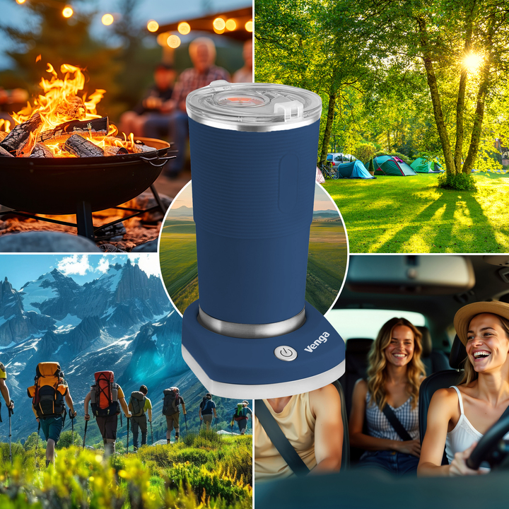 KUBEK TERMICZNY Z TERMOMETREM 380ml PODRÓŻNY DO AUTA PODGRZEWACZ CZAJNIK