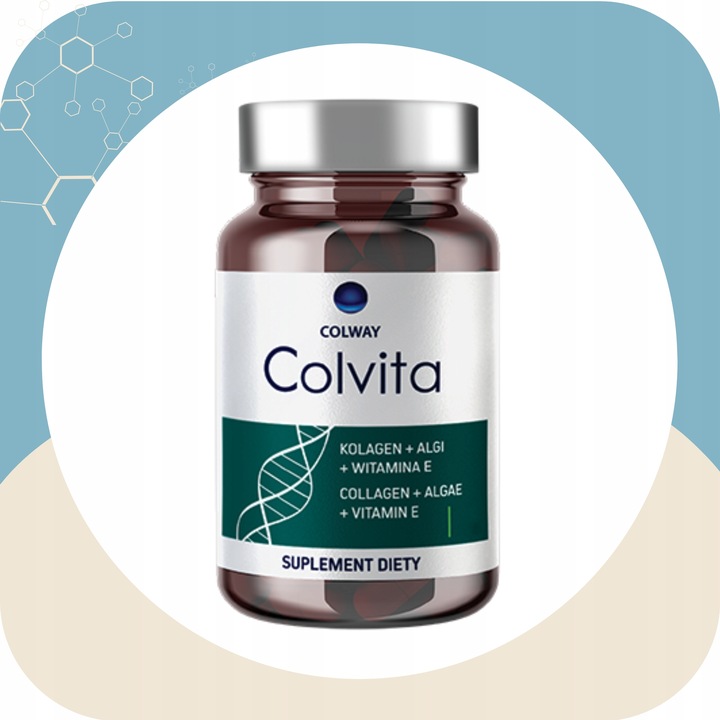 Kolagen liofilizowany Zdrowe Stawy Mocne Kości Algi Wit.E Colvita 60 Colway