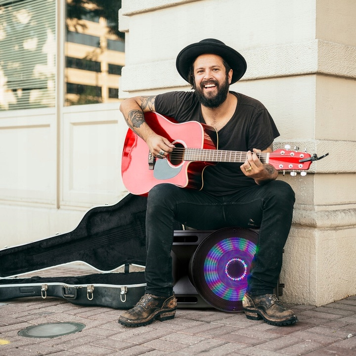 Kolumna aktywna 15'' 800W UHF BT bateria+ mikrofon/ imprezy konferencje