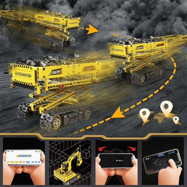 PROGRAMOWALNY ROBOT DUŻY ZESTAW KONSTRUKCYJNY APP I PILOT KONTROLA 555EL