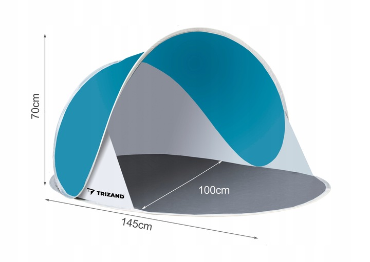 Namiot plażowy Trizand 10179 turkusowy 100 cm x 1,45 m x 70 cm