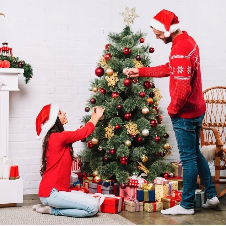 Czapka bożonarodzeniowa, dla dorosłych, aksamitna, Świętego Mikołaja, 2szt.