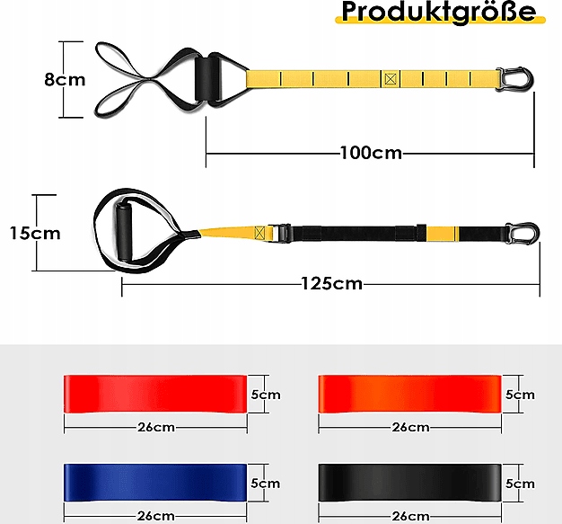 INTEY Zestaw taśm pasów TRX + gumy do ćwiczeń