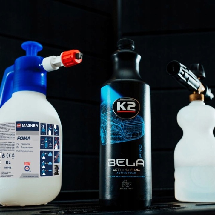 K2 BELLA PRO AKTYWNA PIANA 1L +PIANOWNICA RĘCZNA 2L DO MYCIA SAMOCHODU AUTA