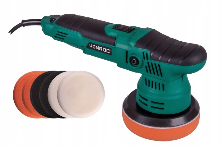 Polerka samochodowa 125 mm - 650W | 7 padów polerskich | VONROC